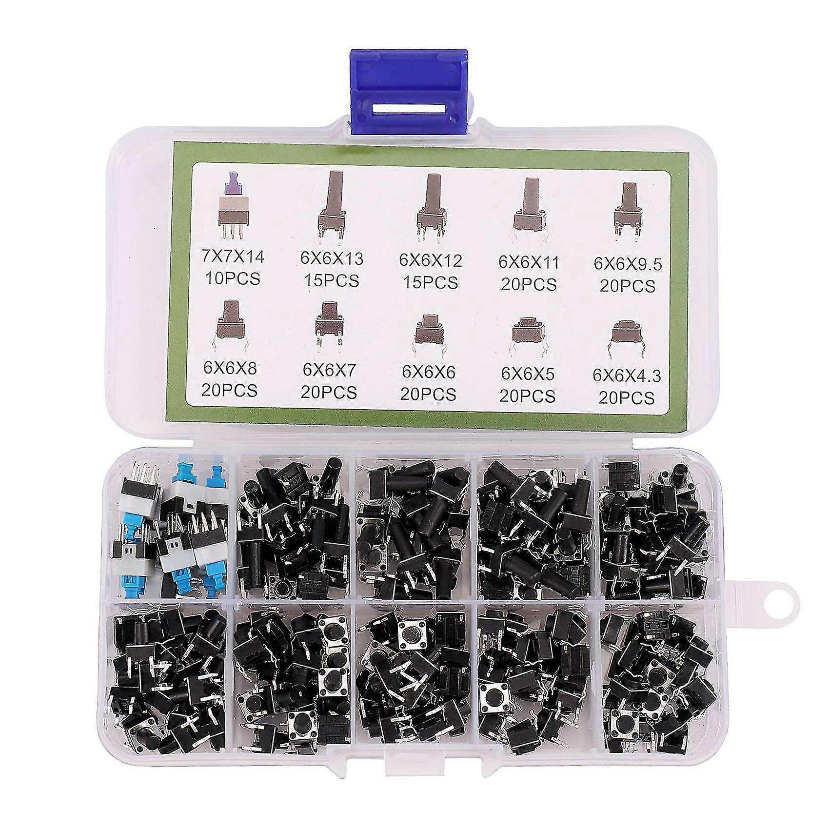 10 Kinds Values 180pcs Tactile Button Switch -trigger Mini Momentary Tact Assortment