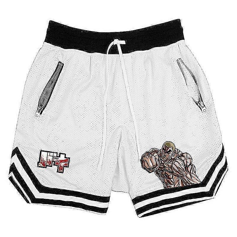 Hanma Baki Anime Şort Erkekler Kadınlar Hızlı Kuru Örgü Spor Şort Fitness Joggers Yaz Basketbol Spor Scanties Erkek Nefes Alabilir
