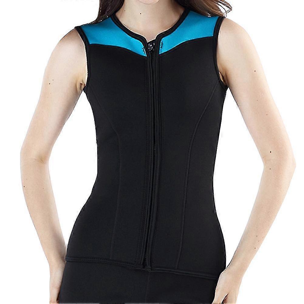 Womens Wetsuit Vest Neoprene 3mm Sleeveless Front Zipper Diving Top VCNMR