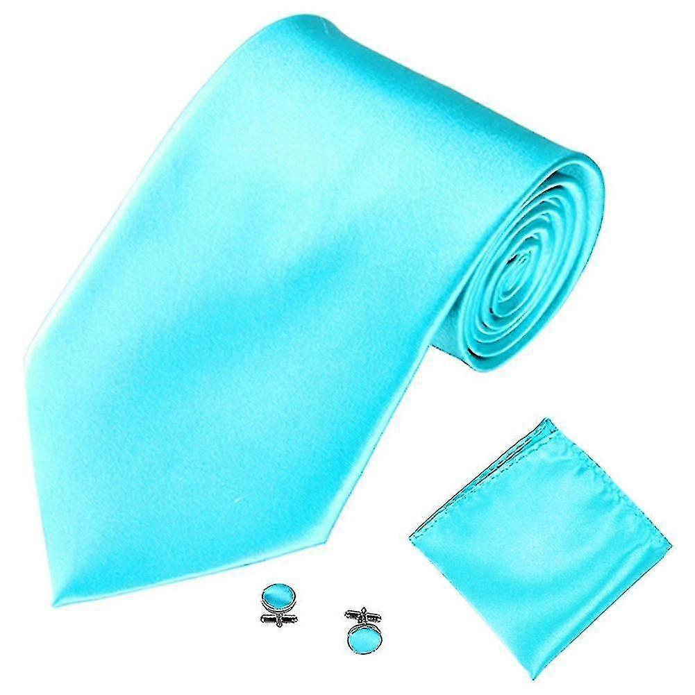 Herremode Ensfarvede dragter Slips Halskæde Manchetknapper Hanky Set Tuxedo Suit
