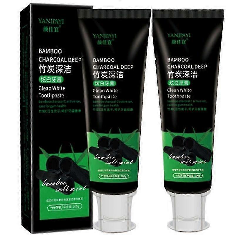 2Pcs Activated carbon bamboo charcoal toothpaste 100g