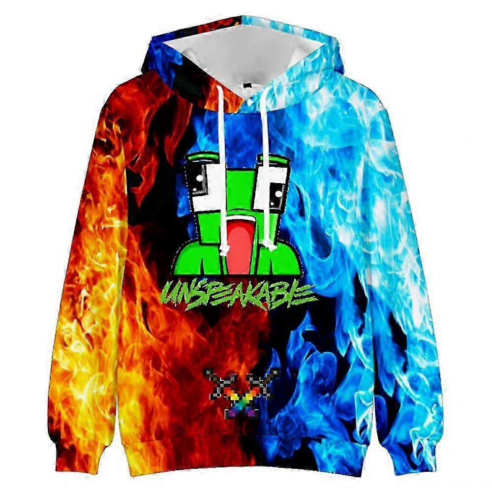 UNSPEAKABLE 3D Trykt Barn Langermet Hettegensere Pullover Genser Hette Topper