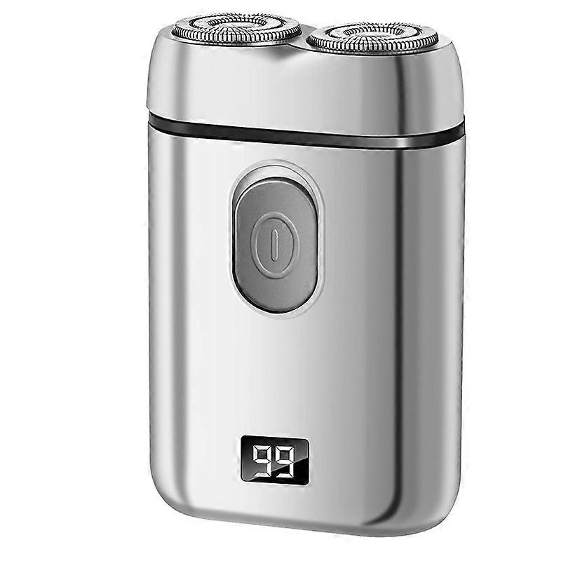 Elosung Gray ماكينة حلاقة كهربائية محمولة مزدوجة الشفرة USB قابلة لإعادة الشحن شاشة LED لعمر البطارية ماكينات الحلاقة للرجال