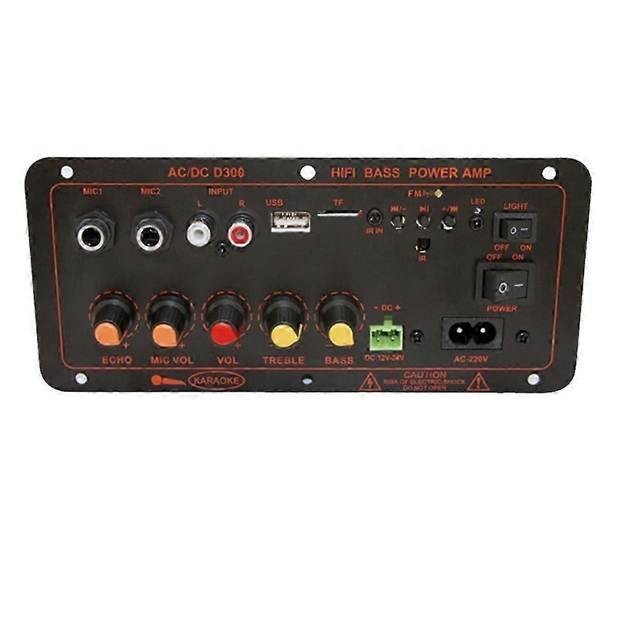 Bluetooth5.0 Audio 300w Amplifier Board D300 Subwoofer Dual Microphone Amp Amplificatore Module Car