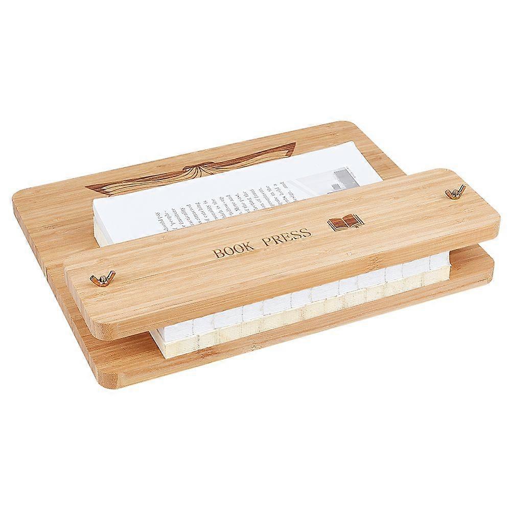 Rectangle Wood Book Press Board Bookbinding Tool with Screw BurlyWood 290x370x20mm
