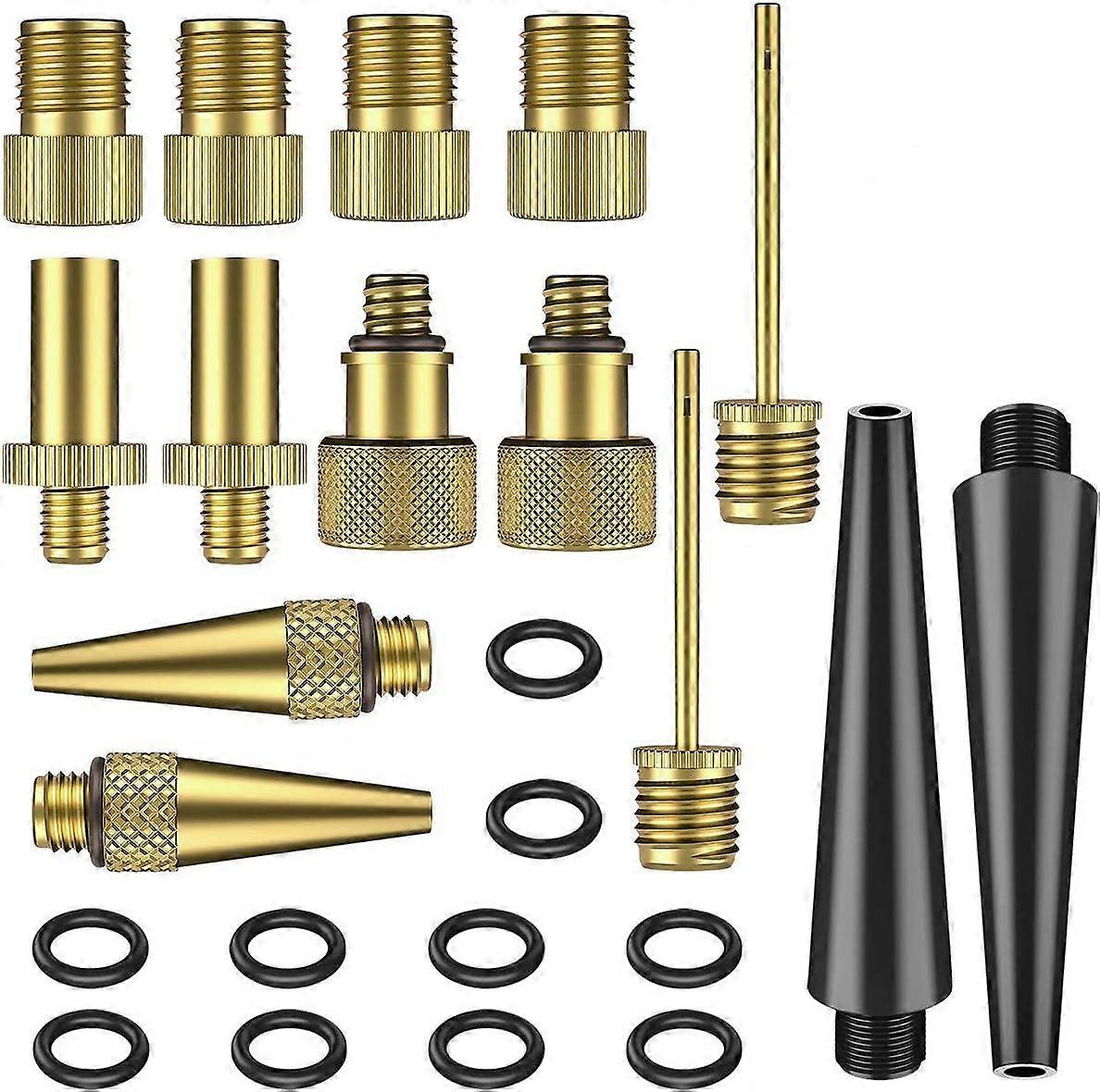 24PCS Brass Bicycle Pump Adapter Set - Valve Adapter Converter Kit