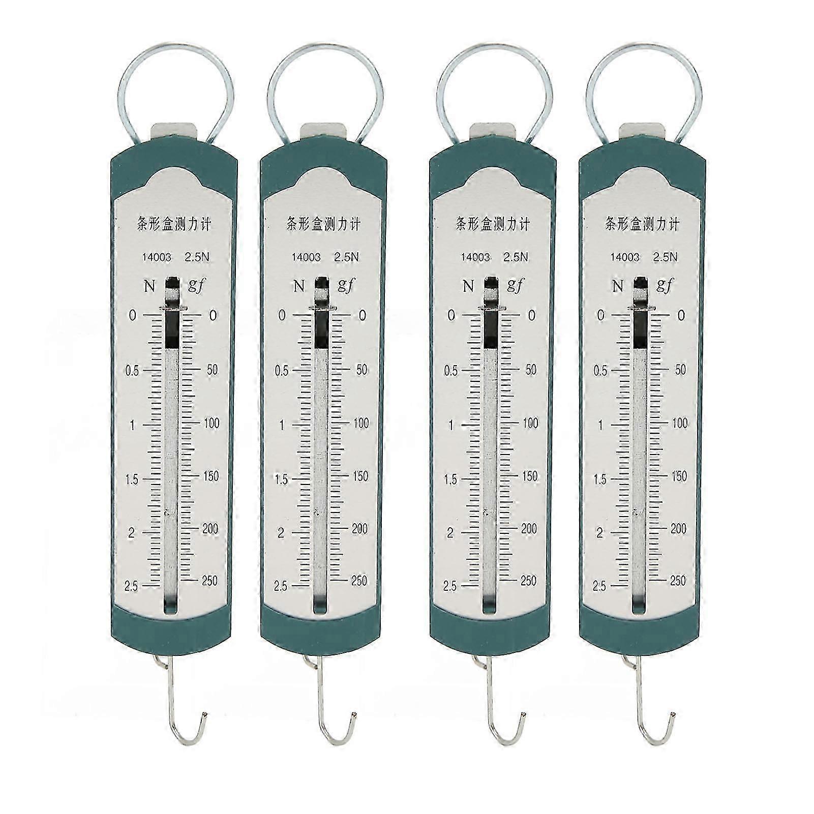 4pcs Spring Dynamometer Professional High Accuracy Bar Portable Spring Scale for Student Physics Experiment Teaching Demonstration 2.5N