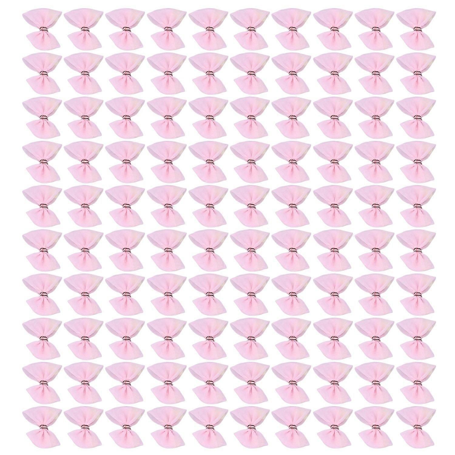 100PCS Mini Bows Pink Cute Look DIY Production Ribbon Butterflies Tie for Home Decoration DIY Crafts