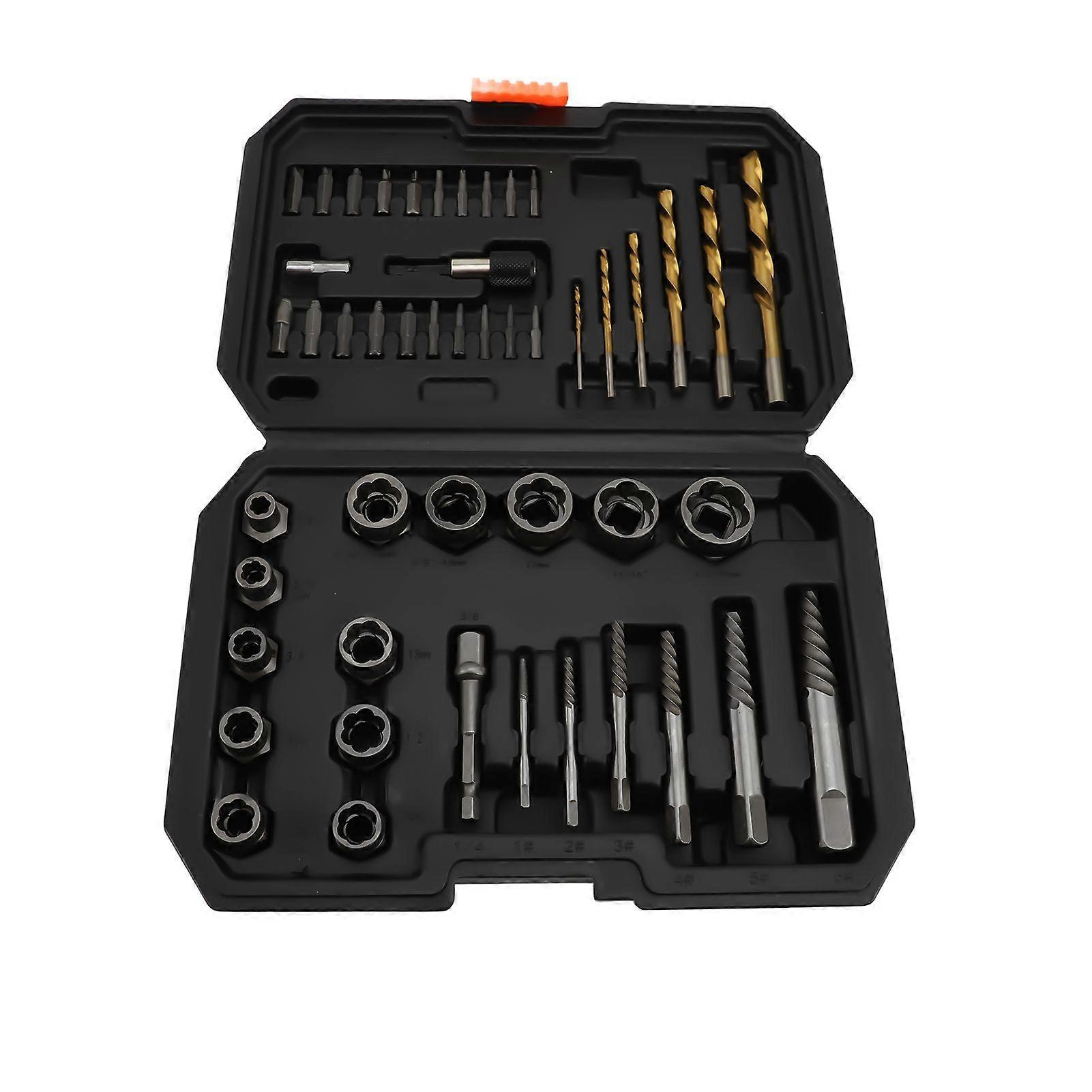 48 Pcs Screw Extractor Drill Bit Set with Left Hand Drill Bit Easy Out Broken Bolt Extractor Kit for Peel Off Rusted Frozen Lug Nuts MK9910
