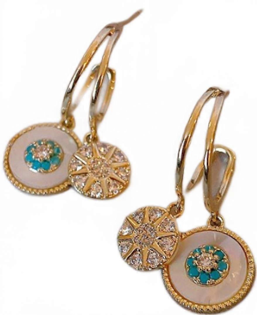 (Blå Center Round Stud øredobber