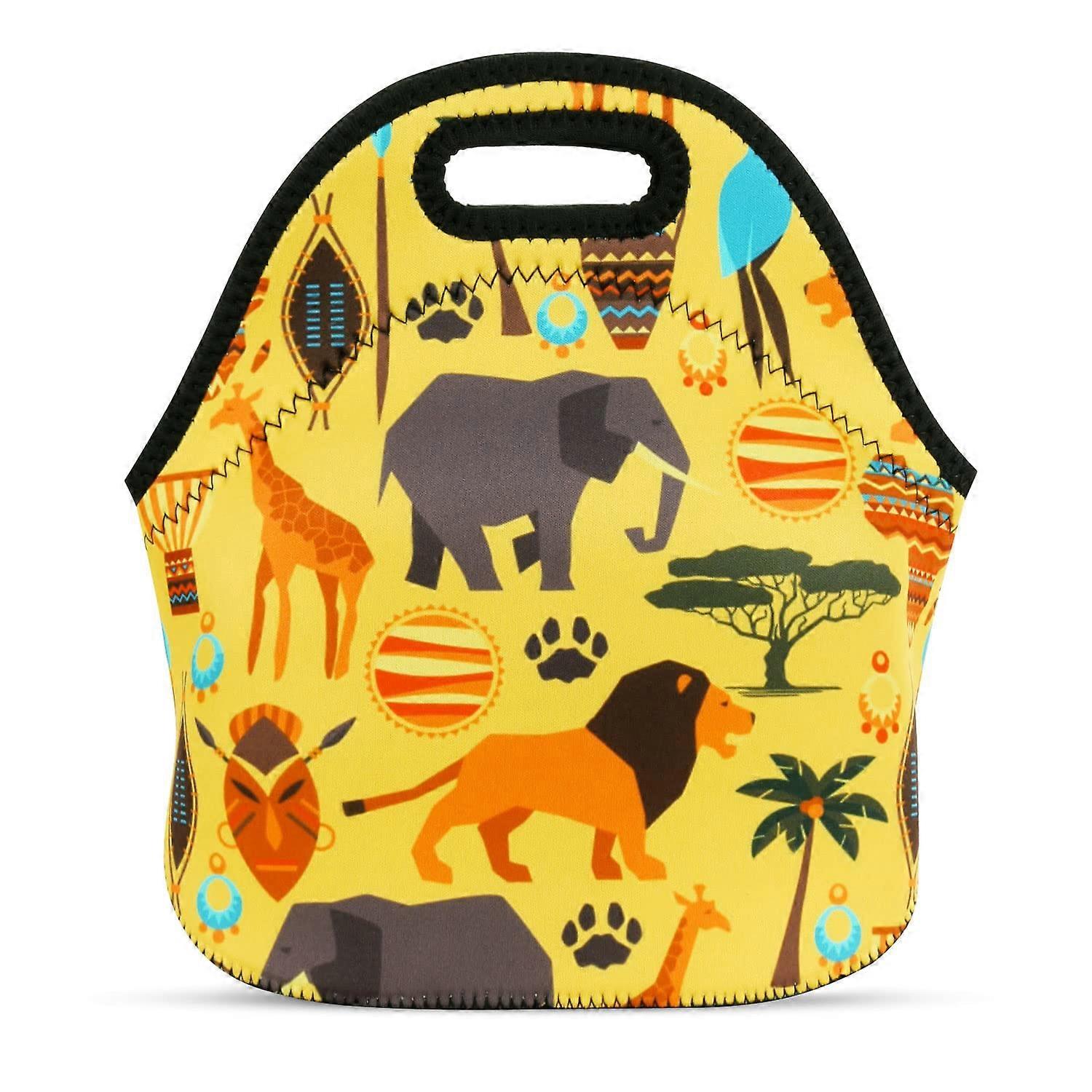 Neoprene Lunch Bag With Animal Pattern Insulated Reusable