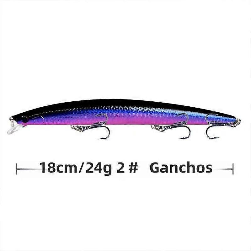 Minnow Fishing Lure Laser Hard Artificial Lures Caster 18cm 24g 3D Eyes Sharp Hooks Colorful Crankbait Wobblers for Sea Fishing