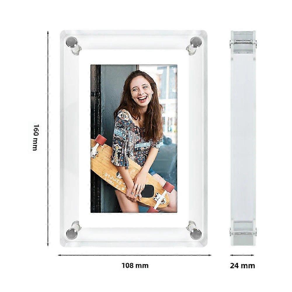 Acrylic Digital Photo Frame 5 Inch 1200mAh Vertical IPS Screen 4G Battery Memory Digital Photo Frame