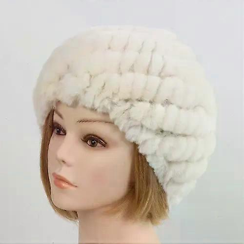 Lady Winter Natural Real Rex Hat Women Soft Rex Cap Warm Knitted Genuineskullies Beanies Hats