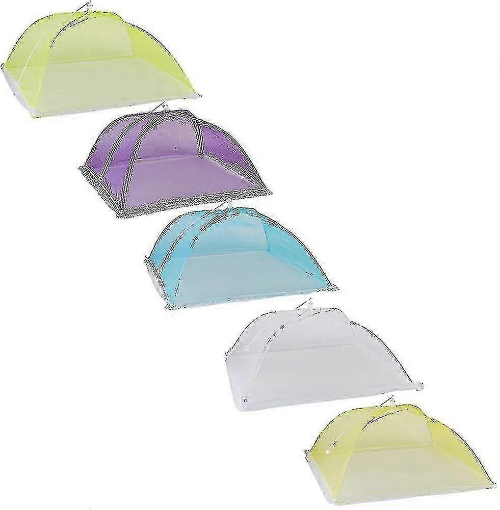 5pcs פעמון מזון מתקפל, אוהל מזון מכסה מתקפל, רשת נגד זבובים כיסוי מזון למניעה, זבובים, חרקים, יתושים XXF f54