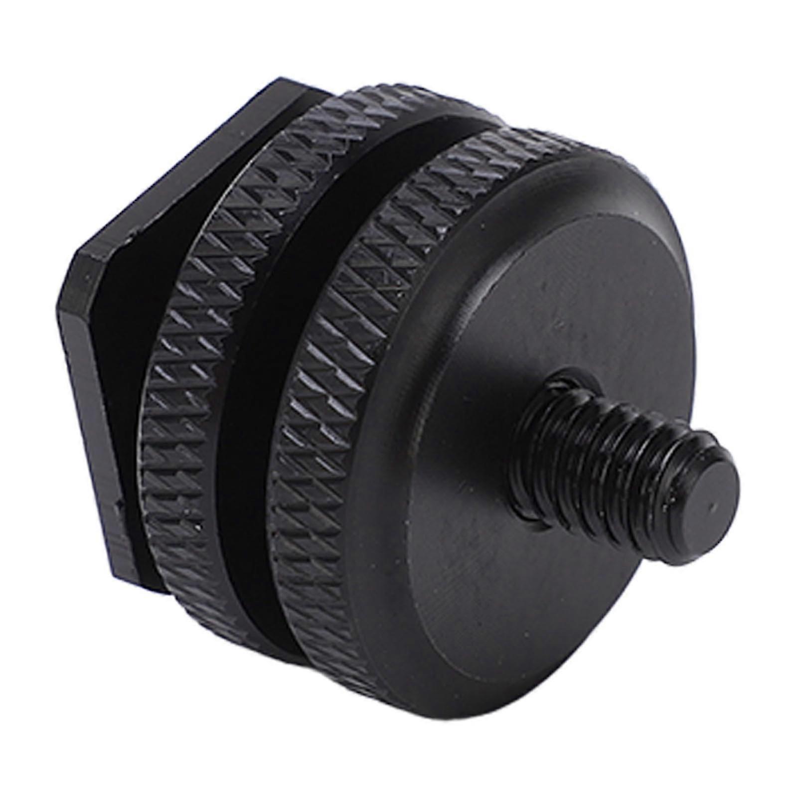 1/4inch Dual Nuts Camera Cold Shoe Mount Adapter Tripod Screw Adapter Flash Shoe Mount for Camera Accessory