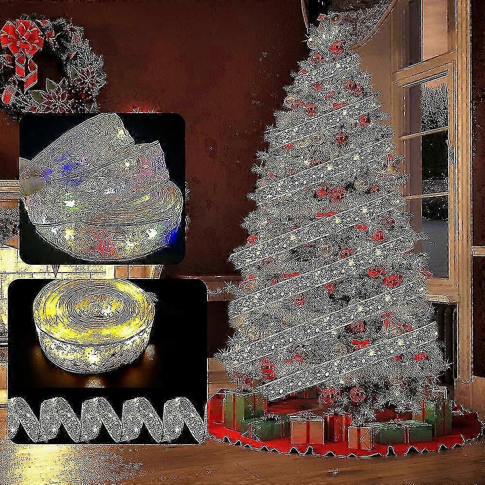 4/5/10/20m Christmas Decoration Double Layer Led Ribbon Garland Lights Christmas Tree