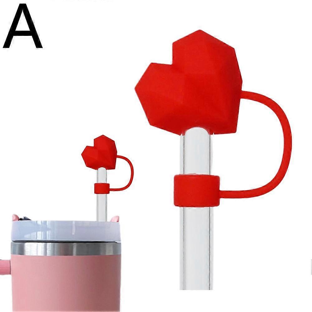 10mm Silicone Straw Cap Valentine's Day Love Straw Cap