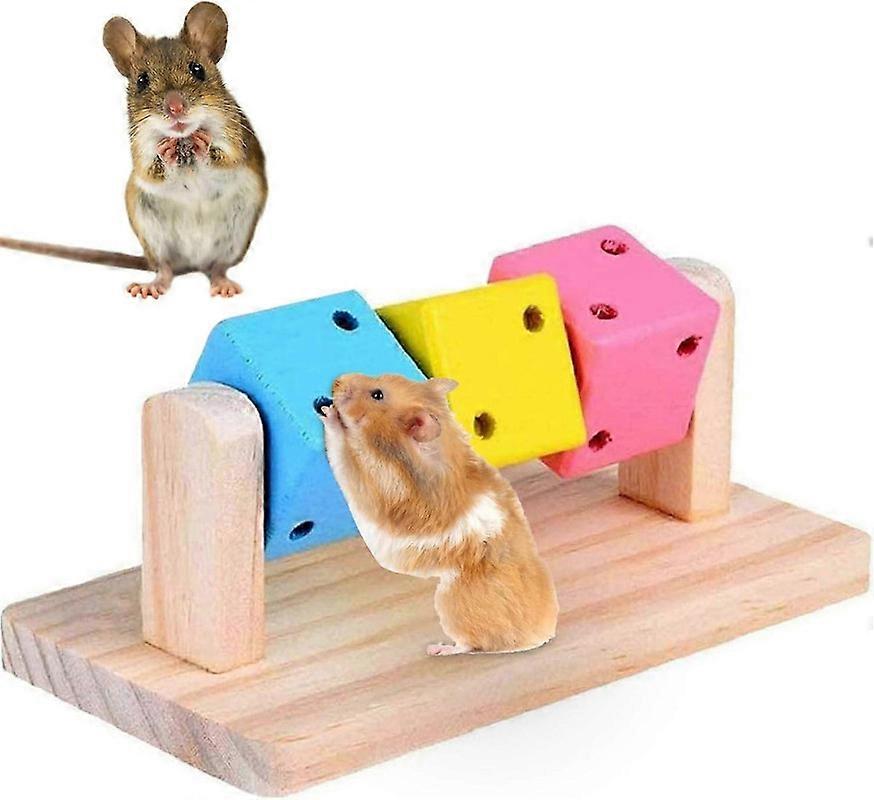 Hamster Chew Toy | Colorful Wooden Chew Platform for Small Pets | 1-Piece Set