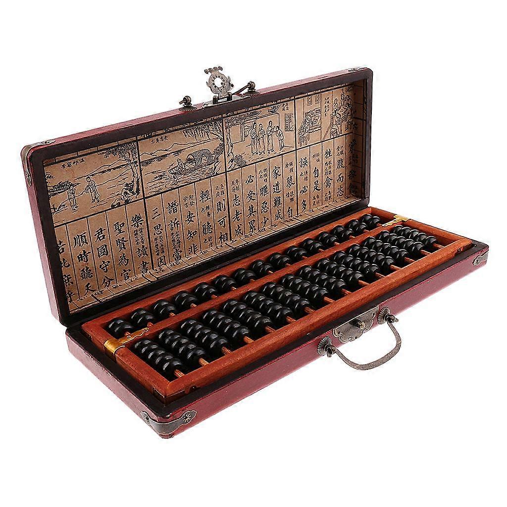 Chinese Wooden Bead 15 Rods Arithmetic Abacus Collection