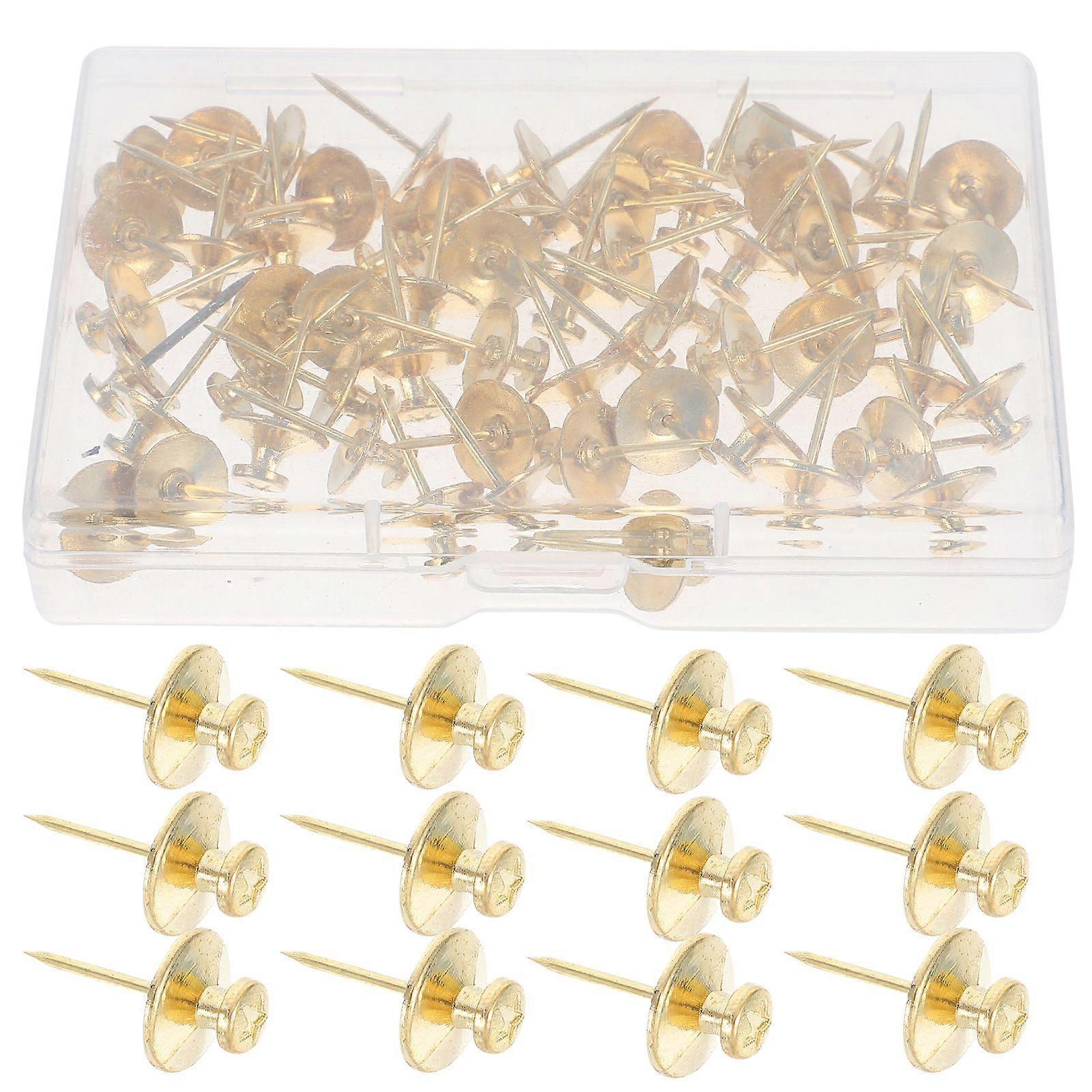 60pcs Double Headed Nails for Wall Picture Hanging and Bulletin Board Heavy Duty Metal Push Pins for Cork Board and Canvas Frame Hangers