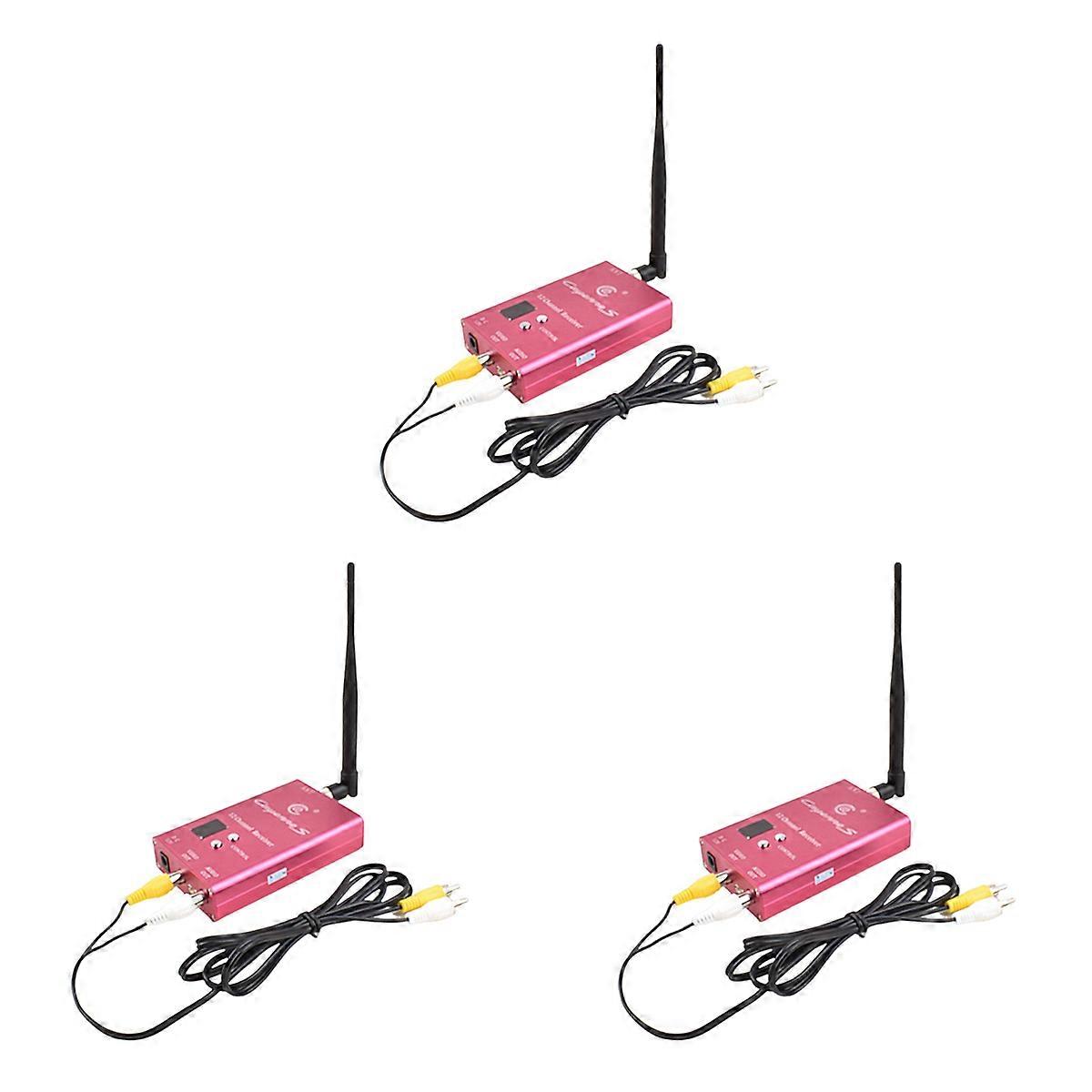 3X 1.2G 8W High Power Wireless Analog Video Transmitter 12CH Receiver FPV Transmission System C