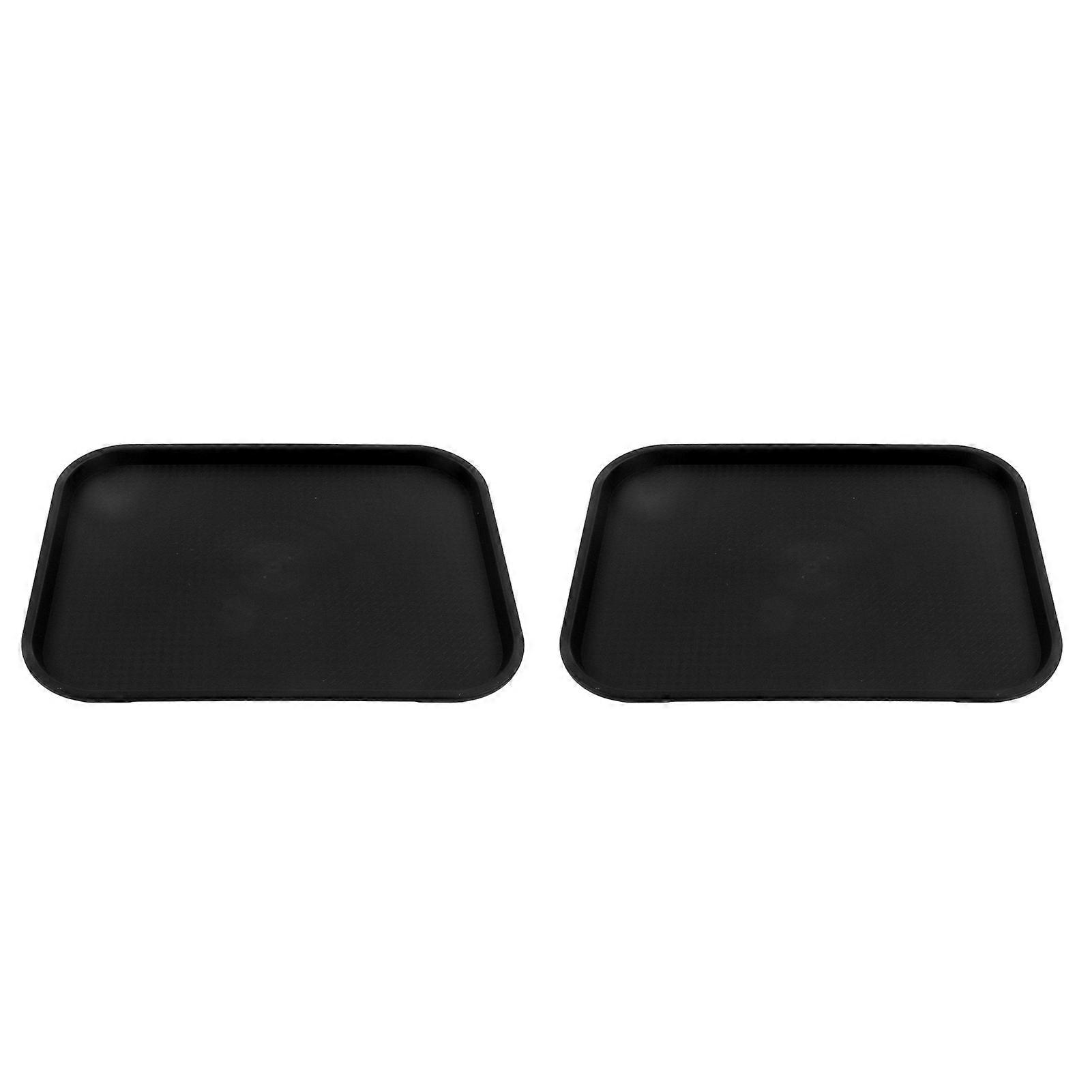 2Pcs Stackable Rectangular Light - Weight Anti - Slip PP Fast Food Trays