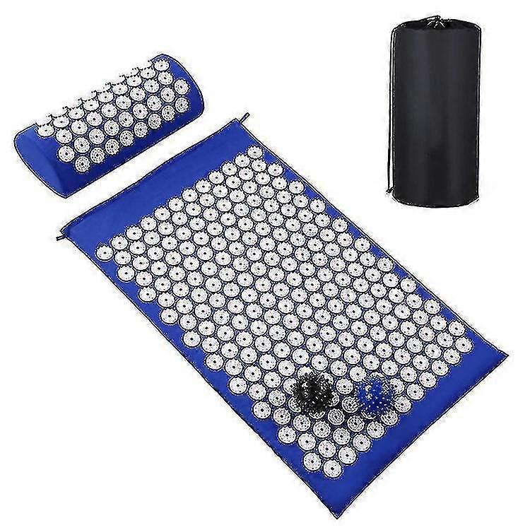 Multi-Purpose Relaxing Massage Acupressure Mat and Pillow Set (Gray)