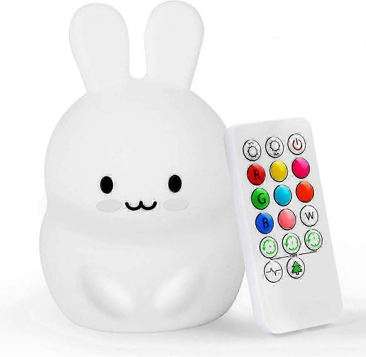 مصباح ليلي قابل لإعادة الشحن للأطفال مع جهاز تحكم باللمس والتحكم عن بعد ، مصباح غرفة نوم USB ب 9 ألوان للرضع / الطفل / هدية الكبار - Qi