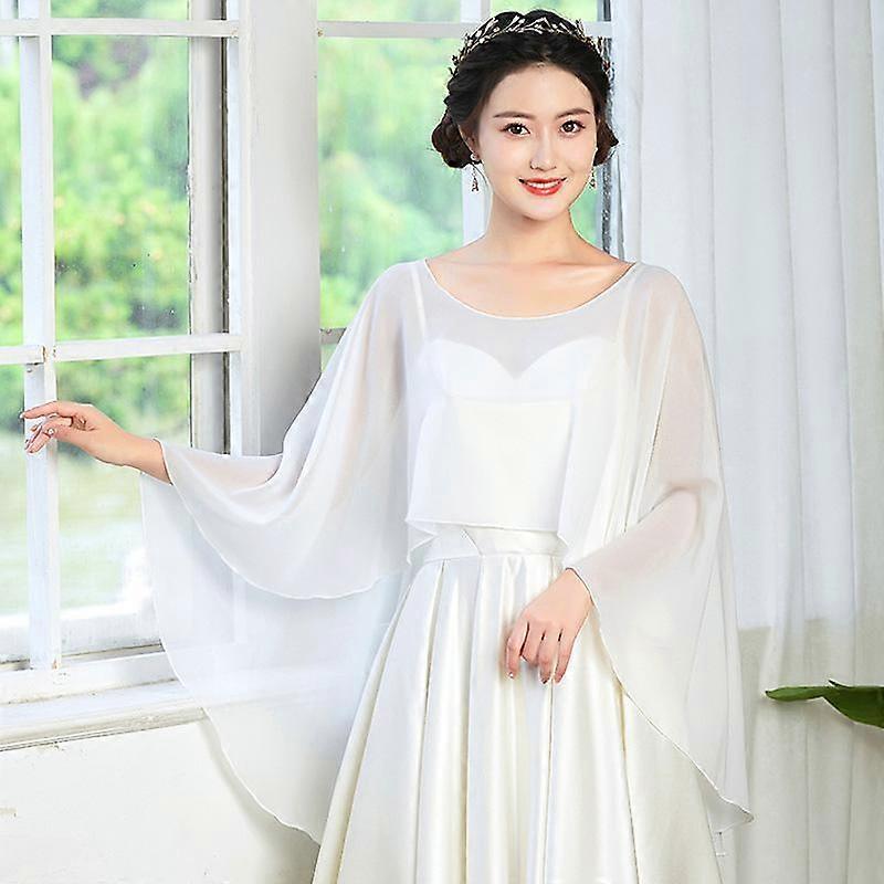 1PC Breathable Chiffon Banquet Wedding Solid Color Shawl Cloak Elegant Thin Fashion