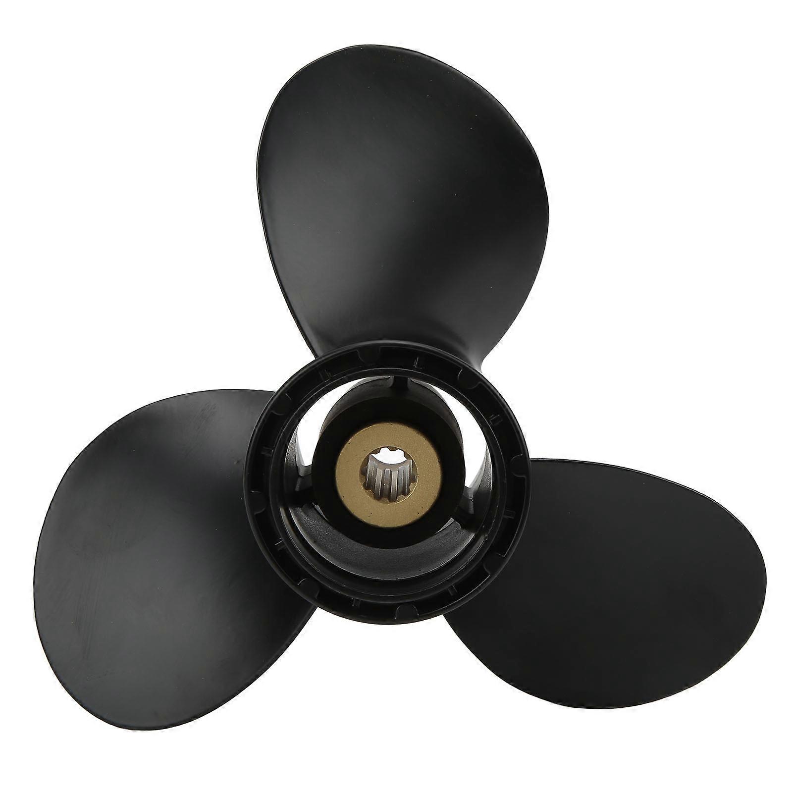 Aluminium Outboard Propeller 3 Blades Black Durable 58100-89L50-019 High Performance Easy Installation Suitable for DF8-DF2