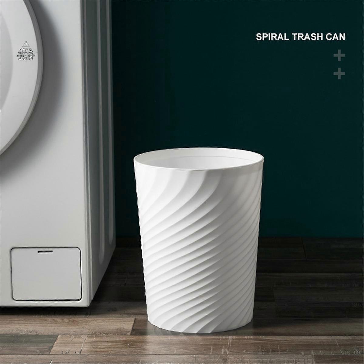 Plastic Small Trash Can Wastebasket, Garbage Container Basket(White)