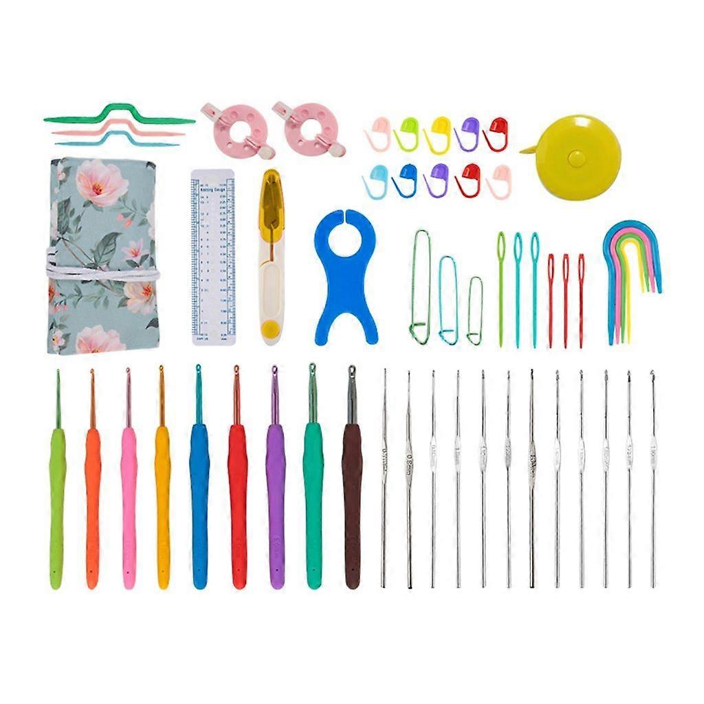 Beginner Knitting Kits Includes Ergonomic Metal Crochet Hooks Accessories Tools