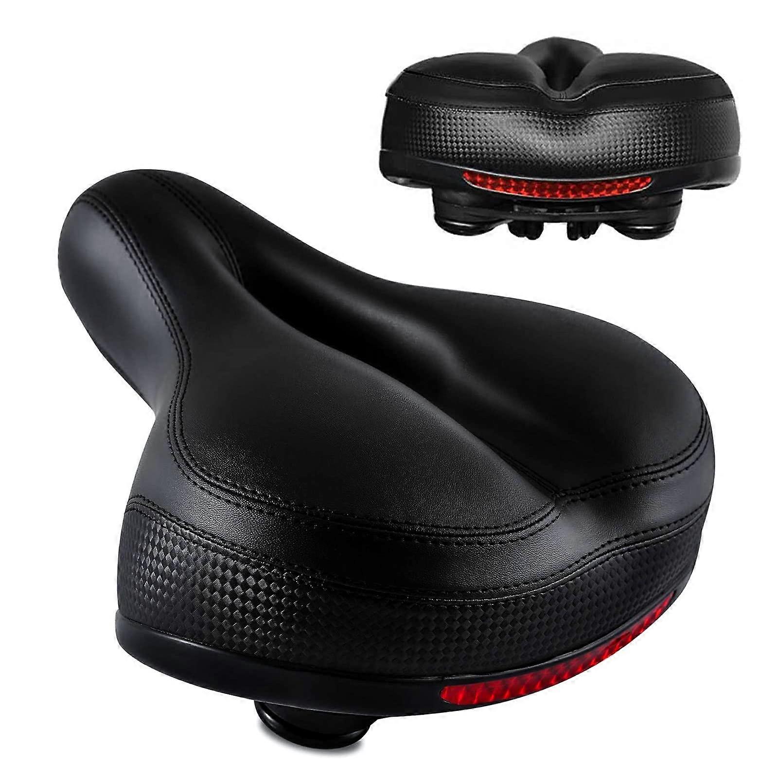 Bicycle Seat Black Comfortable Padded Design Universal Fit for Mountain and Road Bikes Designed for Durability and Support