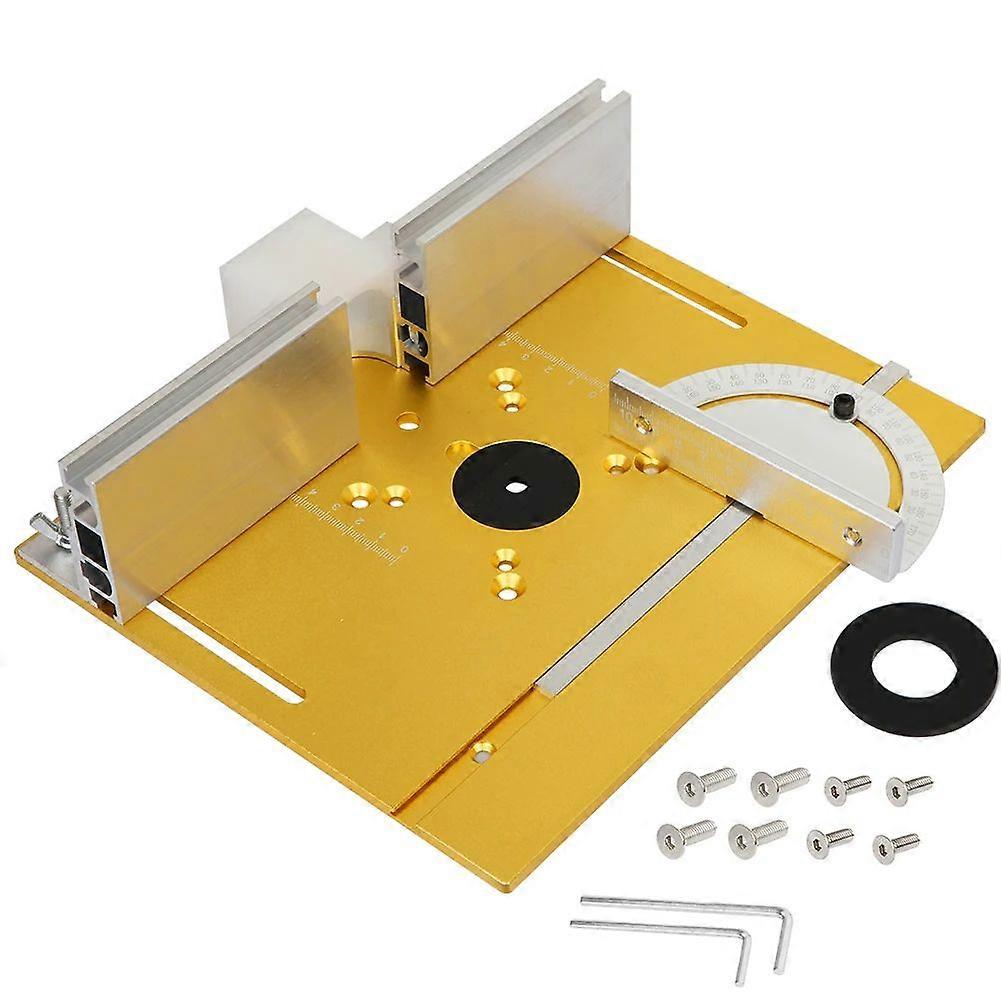 Aluminum Router Table Insert Plate with Miter Gauge for Woodworking Benches, Multifunctional Engraving Machine, Trimmer