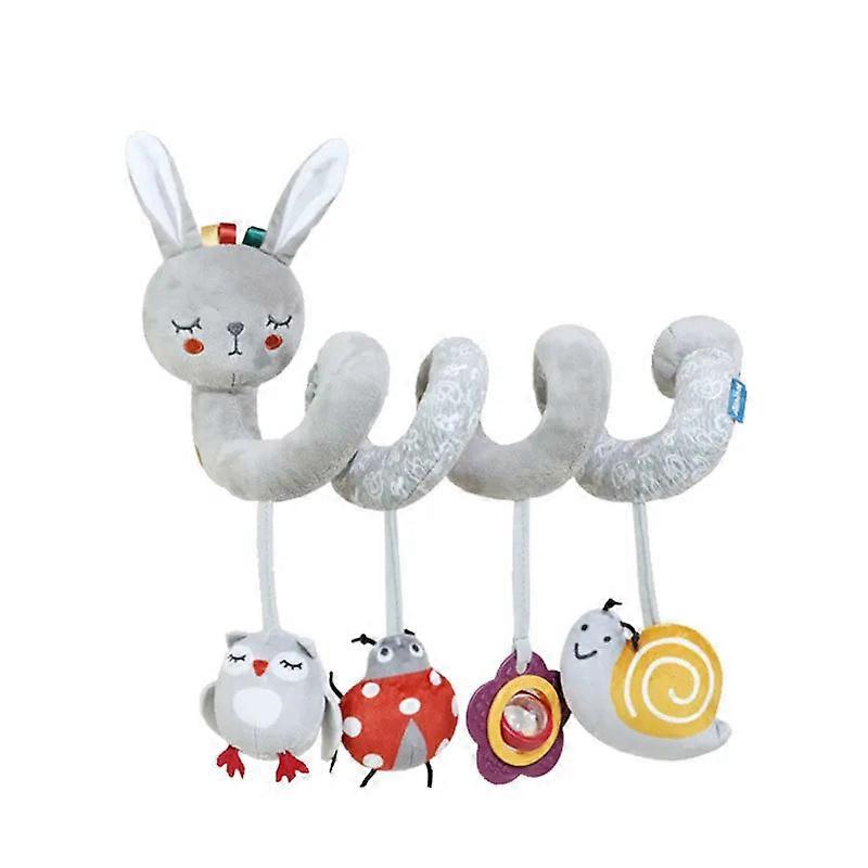 Owl Baby Rattle Spiral Toy - Sensory Plush Mobile For Stroller, Car, Pram 0-12m