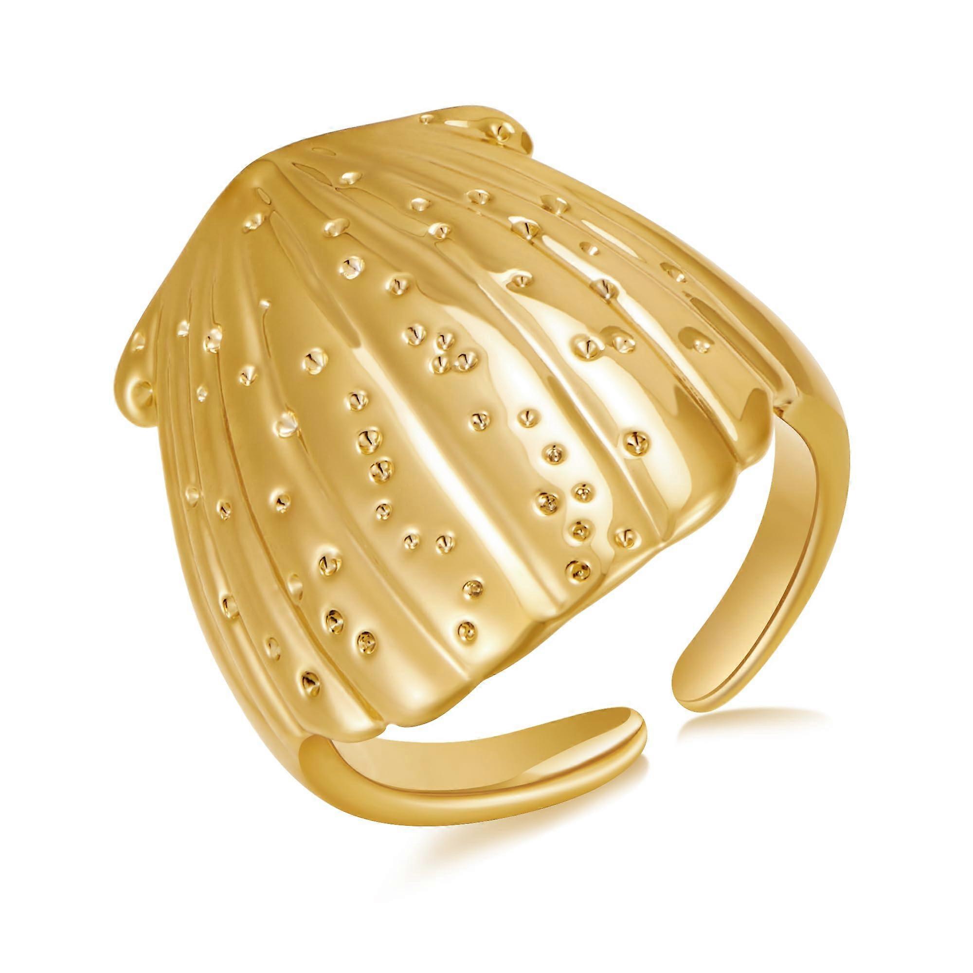 Golden Shell Ring Sea Beshane Adjustable Ring Ocean Series Funding Summer Beach Ring