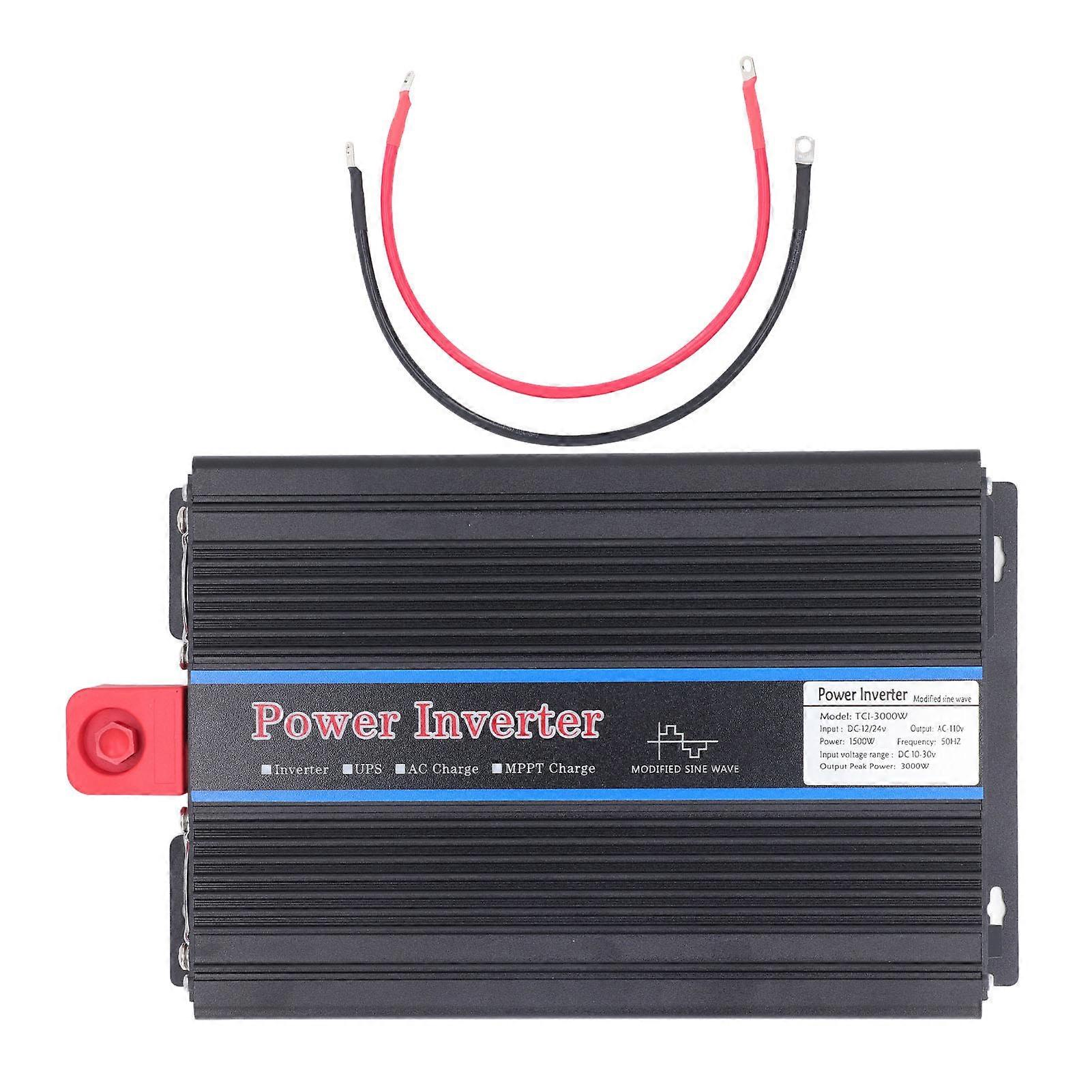 1500W Power DC to AC Modified Sine Wave Solar Inverter with LCD Display and AC Outlet 12V 24V Input