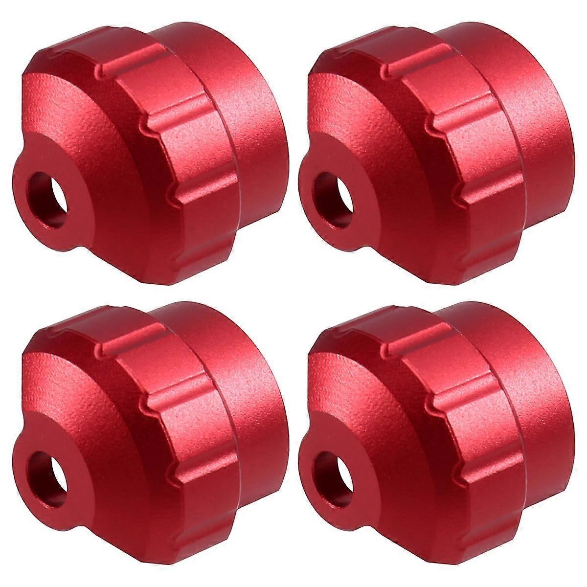 4pcs Metal Shock Cap Protector for RC Car, Red