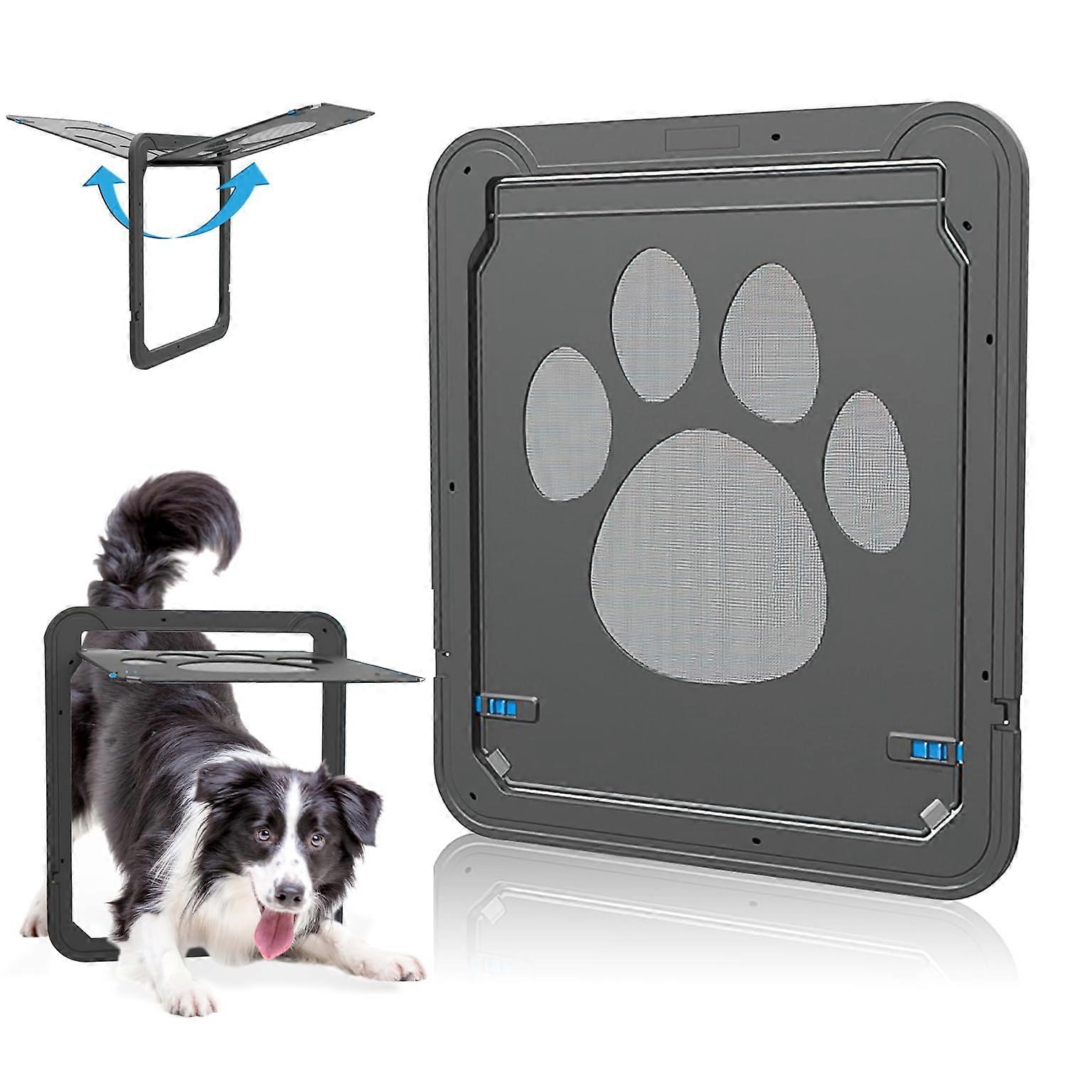 Pet Door Internal Size 38 x 43 cm Sliding Door for Medium and Large Dogs and Cats with Magnetic Automatic Closing