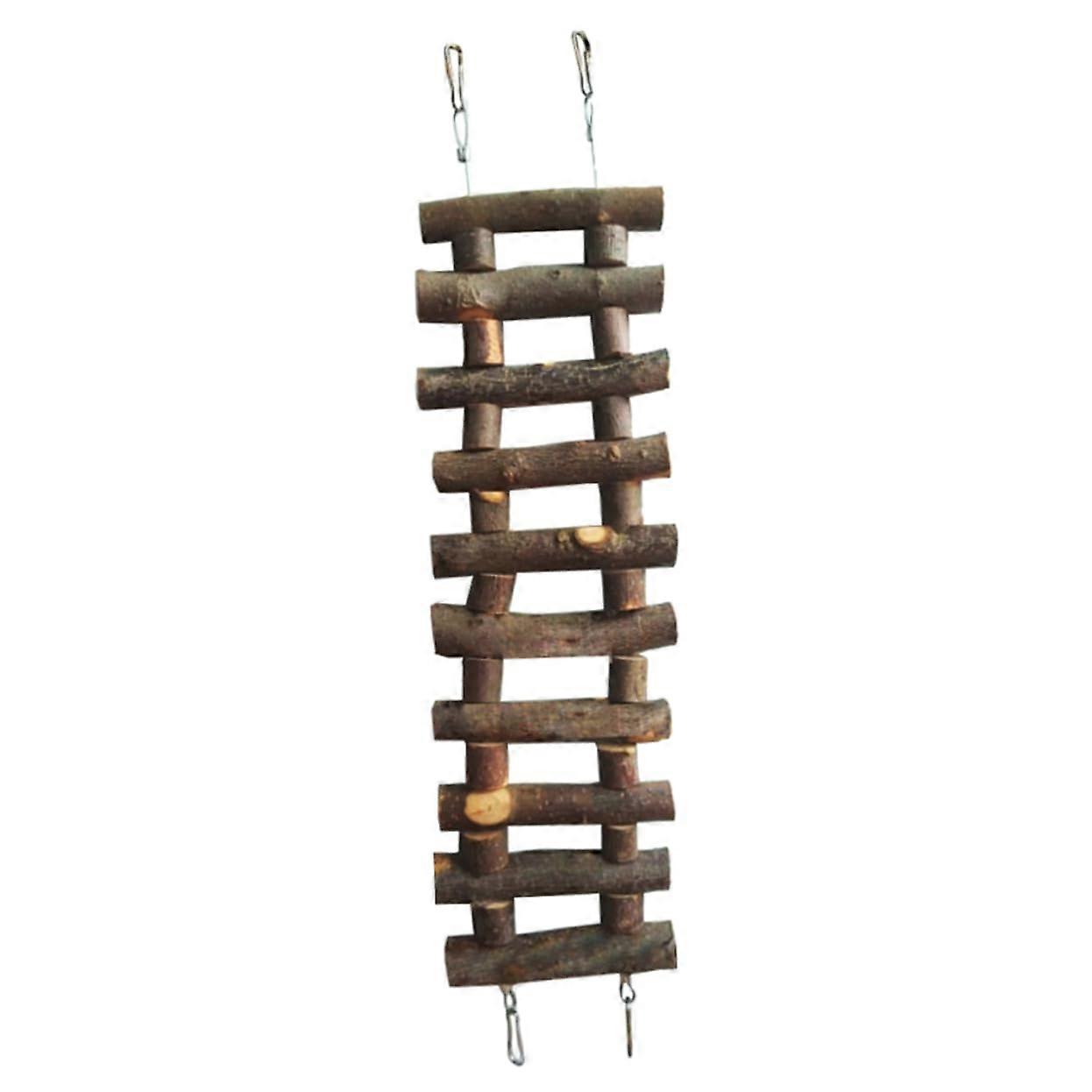Parrot Wooden Climbing Ladder Long Apple Stand for Hamsters Sugar Gliders Small Pets Chewing Training Hooks Included
