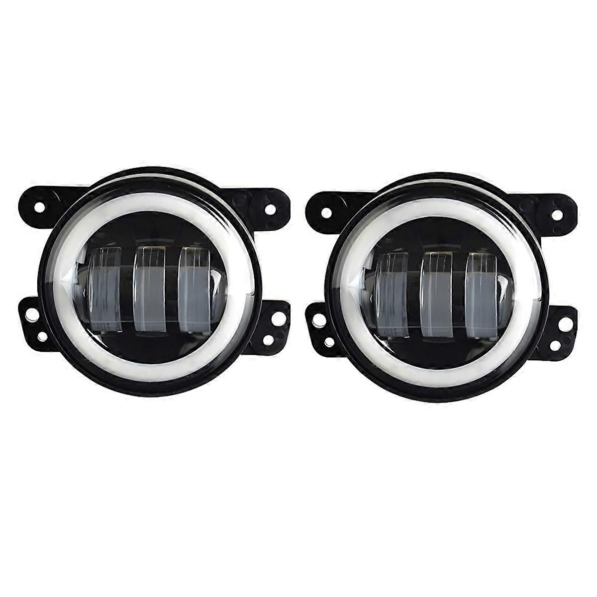 4 Inch LED Fog Lights Halo Ring Work Light (Red+Yellow+White)