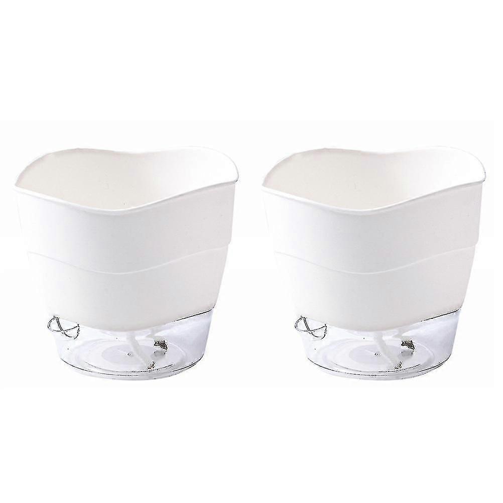 2pcs Automatic -absorbing Round Flowerpot For Plants And