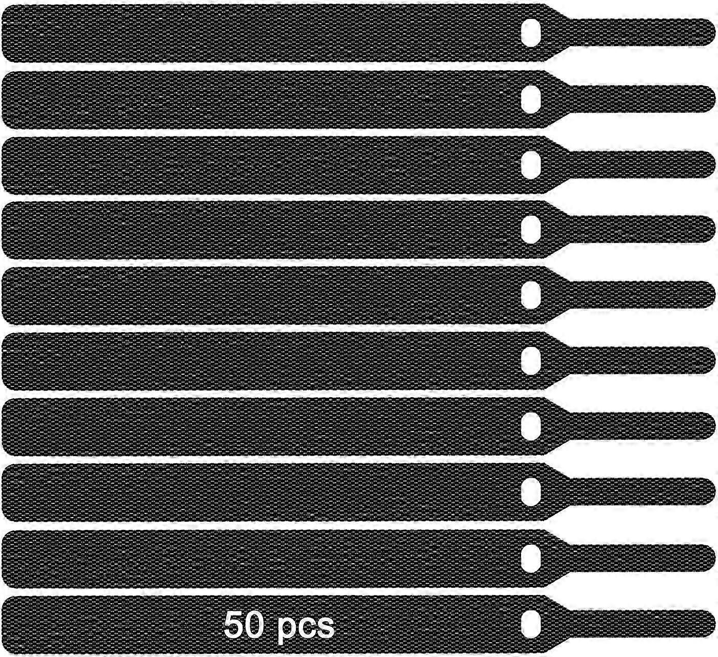 50 Pack Adjustable Reusable Cable Ties 12x145mm Black