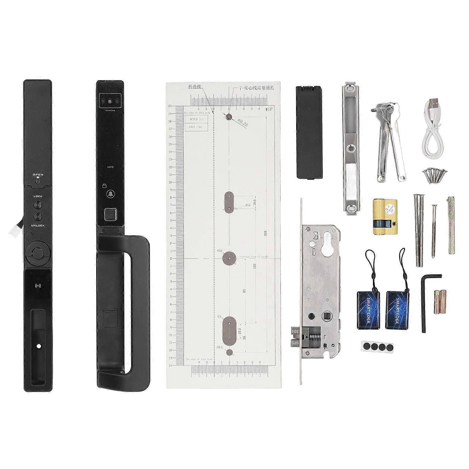 3D Face Recognition Video Door Lock - Keyless Entry, Multiple Unlock Methods, Long Battery