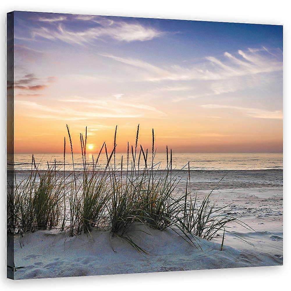 Lienzo, Atardecer en la playa - 40x40