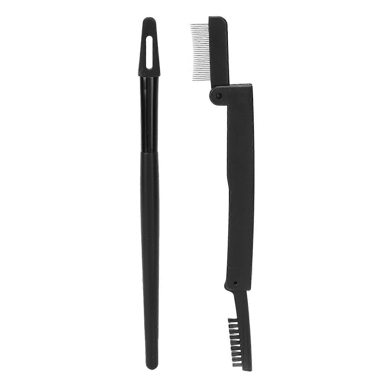Silicone Eyeliner Plastic Black Ergonomic Handle with Folding Eyelash Comb for Makeup