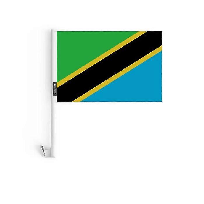 Car Flag - Multicolored - Tanzania - 10 pieces - 14 x 21 cm - Polyester