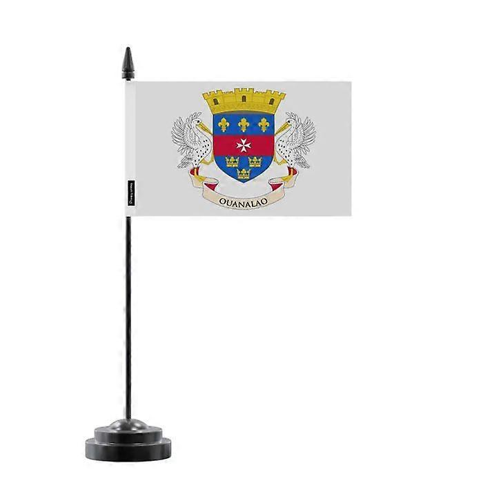Table Flag - Saint-Barthélemy - 14 x 21 cm - Polyester - Plastic Pole - Double-Sided Print