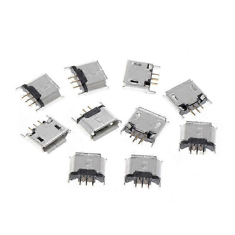 10 Pcs Micro USB Type B Female Socket 180 Degree 5-Pin SMD SMT Soldering Jack-CHENG DU